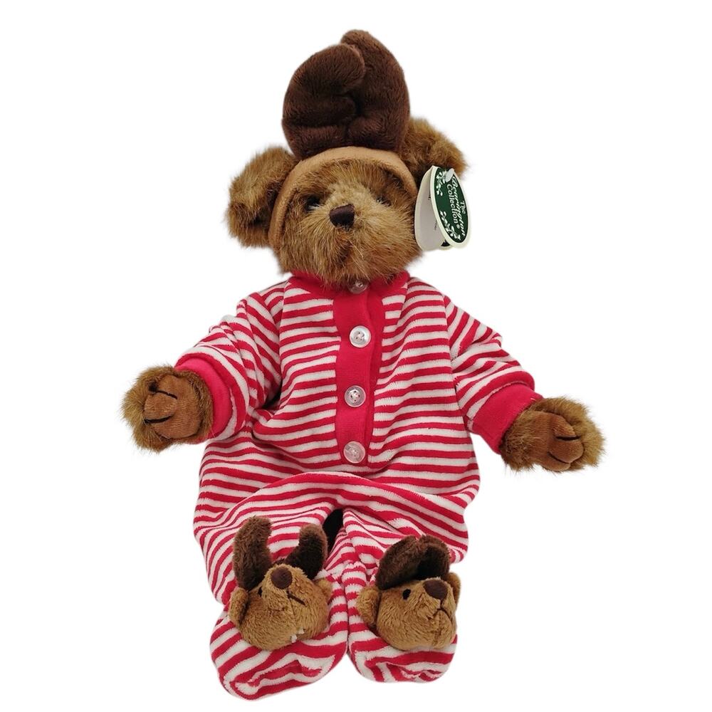 The Bearington Collection PJ Prancer 14" Christmas Teddy Bear Reindeer 173137